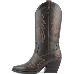 Soda Shoes Stream ~ Women Pointed Toe Low Heel Knee-High Western Boots