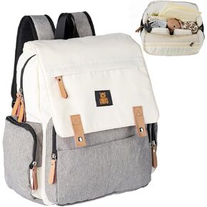 Baby Bliss Alexander Diaper Bag for New Parents - Backpack 4 Color Options, Organizational Pockets, Unisex-Babies, Diaperbag Backpack, Daily Use (Black and Grey)
