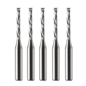 Hozly UP&Down Compression Bit 1/4 Inch Shank,1/8 Inch Cutting Dia,Carbide Spiral Router Bits CNC End Mill for Woodworking Panels (1)