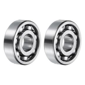uxcell 6204 Deep Groove Ball Bearings, 2pcs 20mm I.D x 47mm O.D x 14mm Thick C3 Open Type Chrome Steel (ABEC5, Silver Tone)