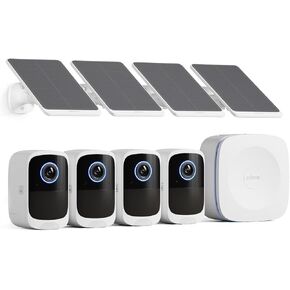 4K Security Cameras Wireless Outdoor/Indoor, Battery Cameras for Home Security, No Monthy Fees, 32G Local Storage, Advanced AI, 5W Solar Panels, Color Night Vision, 2-Way Audio, 2.4Ghz WiFi