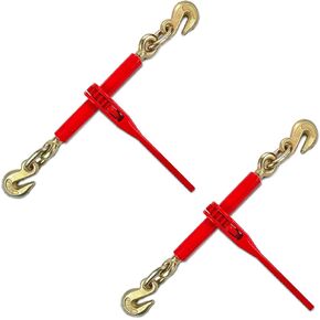3/8"-1/2" Ratchet Load Binders, Drop Forged Ratchet Type Load Binders with 9,200Lbs, Use with 3/8 inch. G70 or 1/2 inch. G43 Transport Chain,Tie Down Heavy Loads to A Truck or Flatbed Trailer