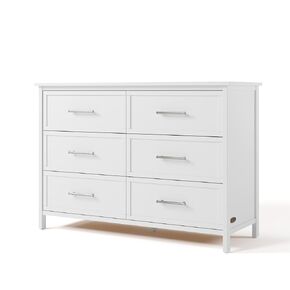 Graco Classic 6 Drawer Dresser GREENGUARD Gold Certified, Premium Wood Chest for Bedroom, Designer Dresser for Kids Bedroom, Interlocking Drawers, Pre-Installed Drawer Tracks (White)