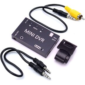 Mini FPV DVR Digital Video Recorder, 720P HD, NTSC/PAL, 32GB TF-Card Support, Built-in Battery, 3.5mm AV Interface, Compact Video Capture for Camcorder, VHS, Hi8, Betamax