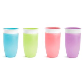 Munchkin Miracle 360 Toddler Sippy Cup 2 Pack, Spill Proof, 10 Ounce, Green/Blue and Pink/Purple