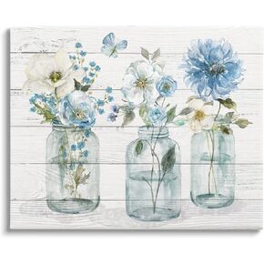Stupell Industries Blue Country Jar Bouquets Canvas Wall Art, Design by Livi Finn