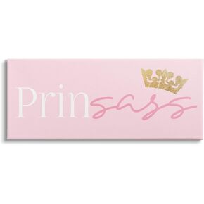 Stupell Industries Sassy Girl Princess Pun Royal Crown Pink, Designed by Daphne Polselli Canvas Wall Art, 24 x 10, White