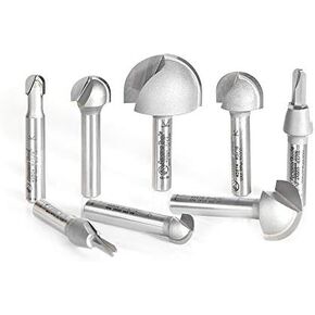 Amana Tool - (AMS-420) 8-PC Carbide Tipped Core Box Router Bit Collection, 1/4" Shank