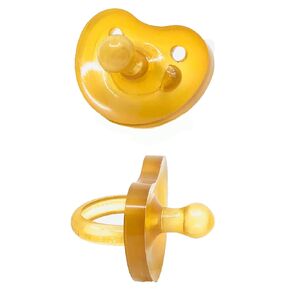 Simply Rubber Pacifiers - Rounded/Cherry - Small - Heart-Shape Nipple - Natural Rubber Pacifier - BPA-Free - Handcrafted in Italy - 2-Pack