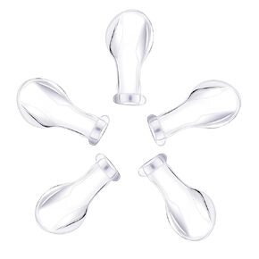 Adult Large Sized Pacifier Nipples: Replacement Silicone Big Transparent Teat - 5-Pack Value with Case