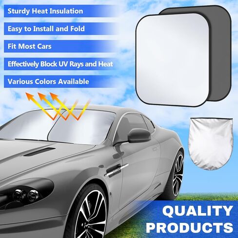 2 قطعة من مظلات الزجاج الأمامي للسيارة، قطعتان من درع النافذة الأمامية القابلة للطي، ملحقات داخلية للسيارة للحماية من الأشعة فوق البنفسجية، حماية عازلة للحرارة لغطاء الزجاج الأمامي للسيارات (أزرق) in Kuwait