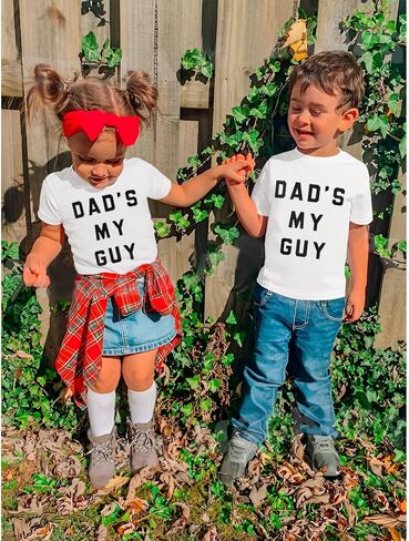 Ritatte Toddler Baby Boyy Girls Day Day Shirt Dad's My Guy Letter Print T-Shirt Kids لطيفًا in Saudi Arabia