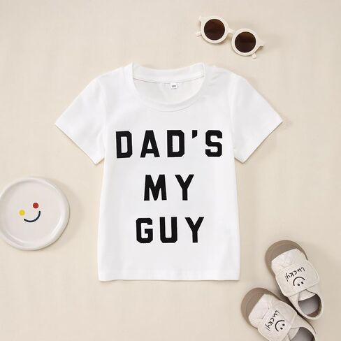 Ritatte Toddler Baby Boyy Girls Day Day Shirt Dad's My Guy Letter Print T-Shirt Kids لطيفًا in Saudi Arabia