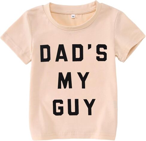 Ritatte Toddler Baby Boys Girls Father's Day Shirt Dad's My Guy Letter Print T-Shirt Kids Cute Short Sleeve Summer Tee Top in Saudi Arabia