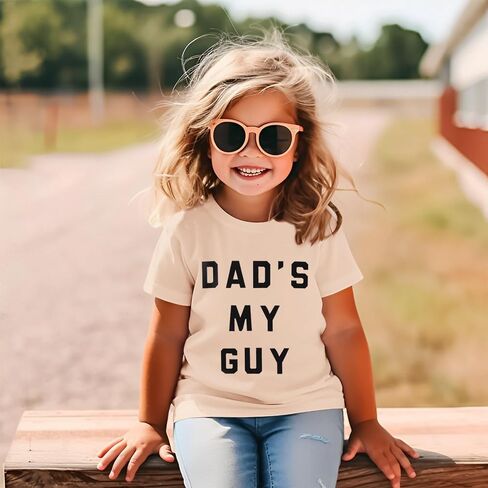 Ritatte Toddler Baby Boys Girls Father's Day Shirt Dad's My Guy Letter Print T-Shirt Kids Cute Short Sleeve Summer Tee Top in Saudi Arabia
