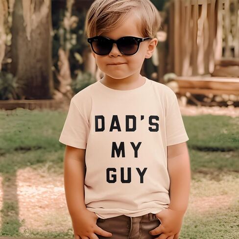Ritatte Toddler Baby Boys Girls Father's Day Shirt Dad's My Guy Letter Print T-Shirt Kids Cute Short Sleeve Summer Tee Top in Saudi Arabia
