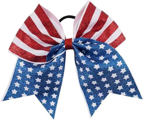 7inch Baby Girl's American flag hair bow,Hair Accessories for 4th of July(F9) (2) in Kuwait