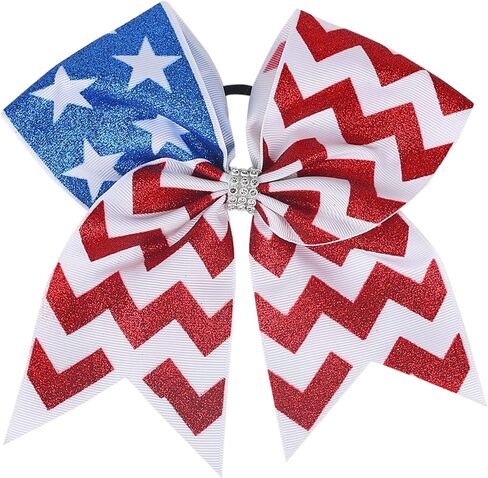 7inch Baby Girl's American flag hair bow,Hair Accessories for 4th of July(F9) (2) in Kuwait