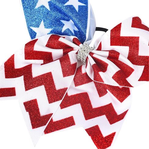 7inch Baby Girl's American flag hair bow,Hair Accessories for 4th of July(F9) (2) in Kuwait