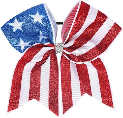 7inch Baby Girl's American flag hair bow,Hair Accessories for 4th of July(F9) (2) in Kuwait
