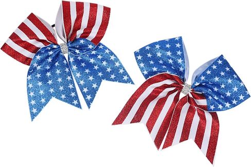 7inch Baby Girl's American flag hair bow,Hair Accessories for 4th of July(F9) (2) in Kuwait