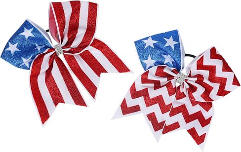 7inch Baby Girl's American flag hair bow,Hair Accessories for 4th of July(F9) (2) in Kuwait