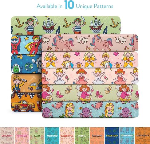 Tafts 100% Viscose Fitted Crib Sheets, Girls, Boys & Unisex, 8 Inch Deep Pocket, Standard Crib & Toddler Mattress, Cooling, Soft, 360 Elastic, Lifetime Quality (28 x 52 Mermaid) in Saudi Arabia