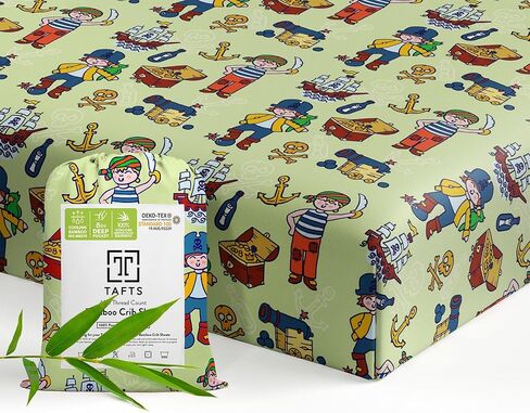 Tafts 100% Viscose Fitted Crib Sheets, Girls, Boys & Unisex, 8 Inch Deep Pocket, Standard Crib & Toddler Mattress, Cooling, Soft, 360 Elastic, Lifetime Quality (28 x 52 Mermaid) in Saudi Arabia