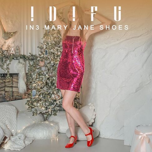 Idifu in3 Mary Jane Shoes Women's Round Round Low Low Short Short Small Heels أحذية ثياب ذات كعب أعناق للنساء للسيدات الزفاف in Kuwait