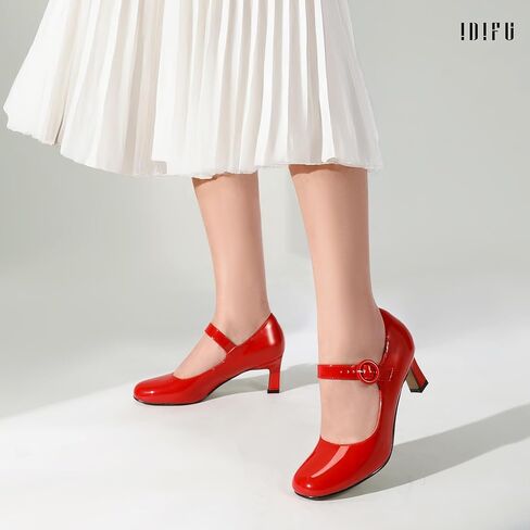 Idifu in3 Mary Jane Shoes Women's Round Round Low Low Short Short Small Heels أحذية ثياب ذات كعب أعناق للنساء للسيدات الزفاف in Kuwait