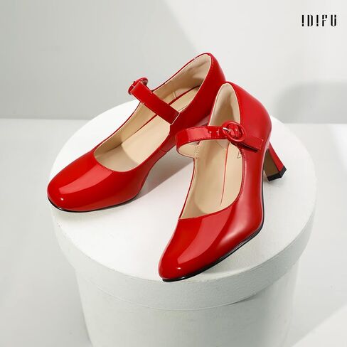 Idifu in3 Mary Jane Shoes Women's Round Round Low Low Short Short Small Heels أحذية ثياب ذات كعب أعناق للنساء للسيدات الزفاف in Kuwait