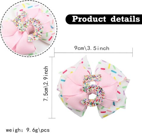 Baby Girls Birthday Hair Bow Hair Clip Strawberry Bows for Little Girls First Birthday Party Sweet Hair Accessories TSFJ80 (3rd Pink Hair Bow) in Kuwait