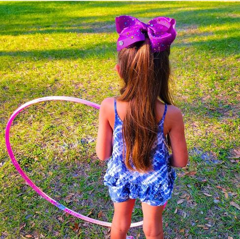 Worldly Finds Hair Clip - Rhinestone Large 8 Inch Bow - Blue, Sky Blue, Pink, Rainbow - Hair Accessories for Girls, Toddlers, Cheer Bows, Large Ribbon Fashion Hair Bow Accessories in Kuwait