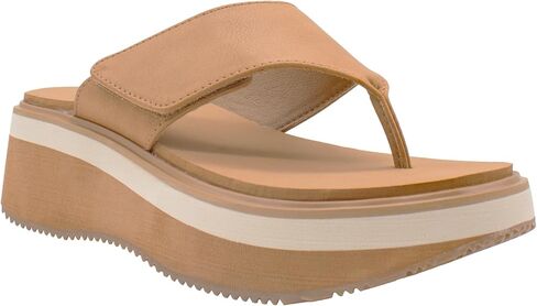 VOLATILE Womens Shiitake Platform Casual Sandals Casual Mid Heel 2-3" - Brown in Saudi Arabia