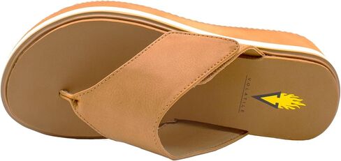 VOLATILE Womens Shiitake Platform Casual Sandals Casual Mid Heel 2-3" - Brown in Saudi Arabia