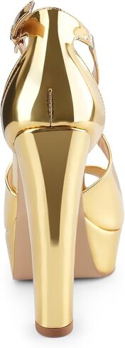 Oh Mispares Wome's Chunky Block High Heel Platform Sandals Peep Toe Sexy Crisscross Strappy Heels for Women Ankle Strap Dress Shoes for Wedding Party Evening Summer in Kuwait