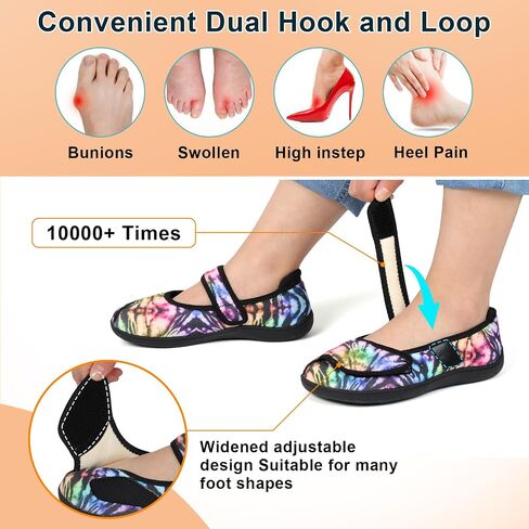 JOINFREE Womens Wide Diabetic Slippers Adjustable Comfort House Shoes Extra Wide Width Edema Swollen Arthritis Bedroom Slipper Indoor Outdoor in Kuwait