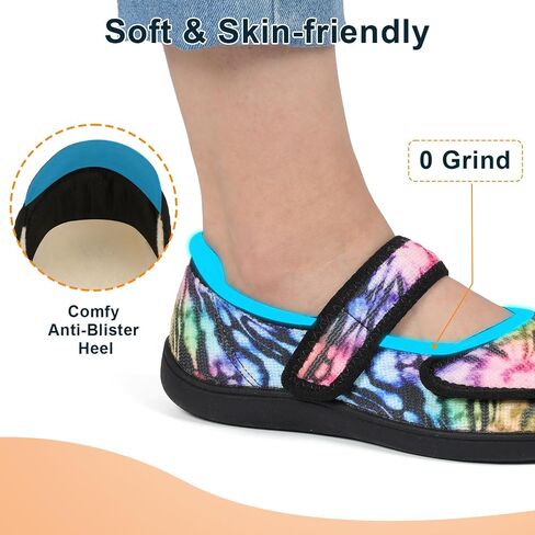 JOINFREE Womens Wide Diabetic Slippers Adjustable Comfort House Shoes Extra Wide Width Edema Swollen Arthritis Bedroom Slipper Indoor Outdoor in Kuwait