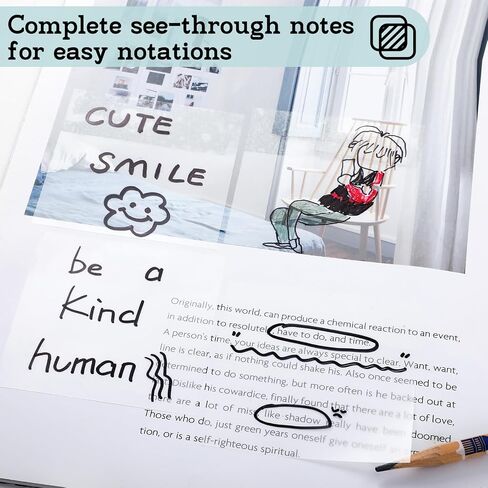 Transparent Sticky Notes Set, 6 Sizes Clear Sticky Notes Pads with 10 Colors, Waterproof Self-Stick Translucent Sticky Notes, See Through Sticky Notes for Bible Tabs, Book Tabs, Office, 500 Sheets in Saudi Arabia