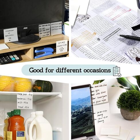 Transparent Sticky Notes Set, 6 Sizes Clear Sticky Notes Pads with 10 Colors, Waterproof Self-Stick Translucent Sticky Notes, See Through Sticky Notes for Bible Tabs, Book Tabs, Office, 500 Sheets in Saudi Arabia