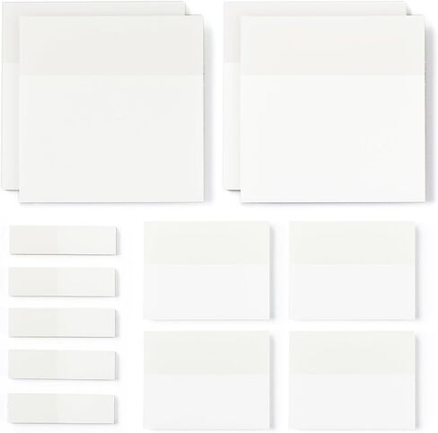 Transparent Sticky Notes Set, 6 Sizes Clear Sticky Notes Pads with 10 Colors, Waterproof Self-Stick Translucent Sticky Notes, See Through Sticky Notes for Bible Tabs, Book Tabs, Office, 500 Sheets in Saudi Arabia