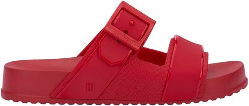 Melissa Cozy Connection Slide - Women's Fashion Sandals with Snakeskin Textural Pattern, Adjustable Buckle - Lightweight EVA Lug Sole - Stylish and Comfortable Slides in Saudi Arabia