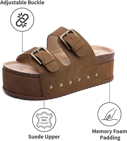 ziitop Womens Sandals Platform Sandals Women Comfortable Beach Essentials Memory Foam Slides for Women in Saudi Arabia