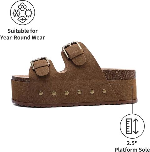 ziitop Womens Sandals Platform Sandals Women Comfortable Beach Essentials Memory Foam Slides for Women in Saudi Arabia