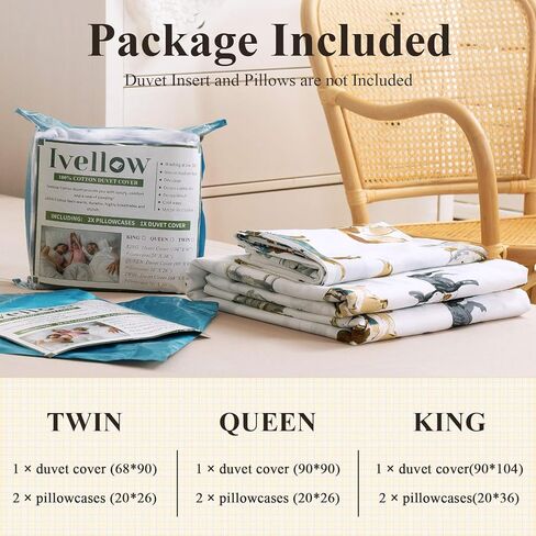 غلاف لحاف Ivellow twin for Kids Cartoon 100 ٪ Cotton Kids 'Cover Cover Sets Dog Animal Devel Cover Cover Ultra Soft Breatable Cute Bedder Bedding Set Zipper Closure Boys Girls Teens in Kuwait