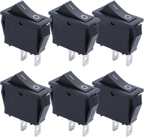 mxuteuk 6pcs AC110V/120V Rocker Switch Red Light Illuminated Snap-in Toggle Switch Power SPST ON-Off Switch 3 Pin, Use for Household Appliances Industrial Equipment MXU3-101NR in Kuwait