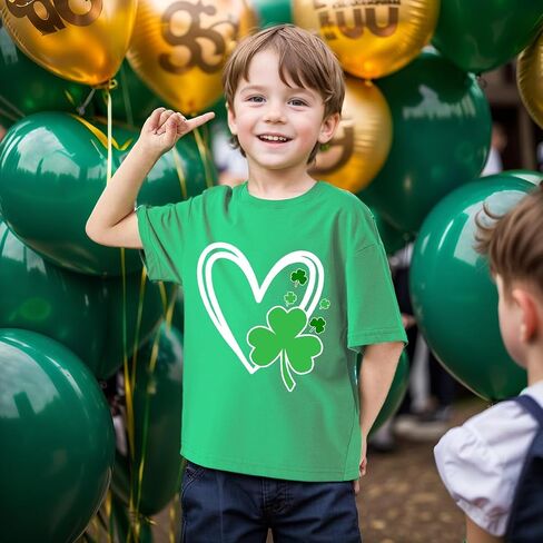 Kids Funny St Patrick's Day Tshirt Boys T-Shirt Clothes Girls St Patricks Lucky Tees Outfit 2-8 Years in Saudi Arabia