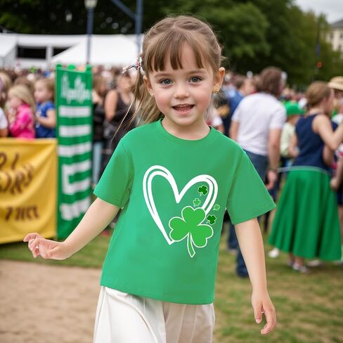 Kids Funny St Patrick's Day Tshirt Boys T-Shirt Clothes Girls St Patricks Lucky Tees Outfit 2-8 Years in Saudi Arabia