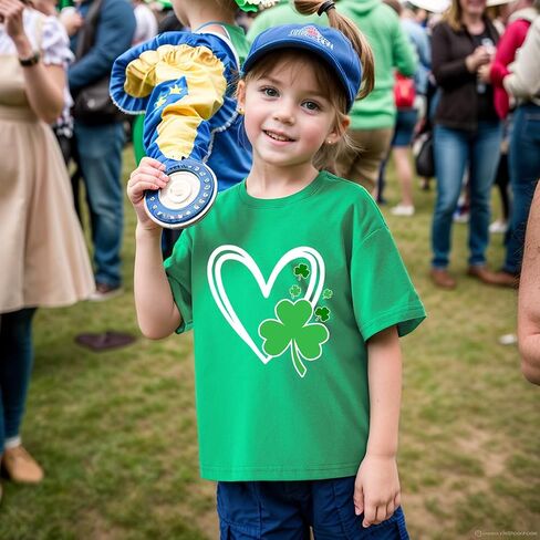 Kids Funny St Patrick's Day Tshirt Boys T-Shirt Clothes Girls St Patricks Lucky Tees Outfit 2-8 Years in Saudi Arabia