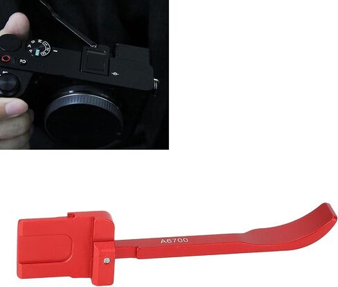 Metal Hot Shoe Thumb Up Rest Hand Grip for A6700 Camera, Aluminum Alloy Ergonomic Design Digital Camera Battery Grips Hot Shoe Thumb Grip (Red) in Kuwait